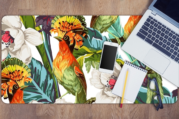 Full desk protector exotic birds