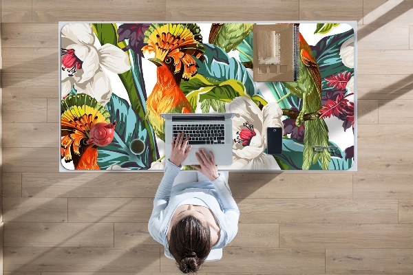 Full desk protector exotic birds