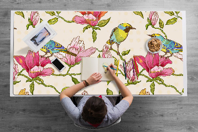 Full desk mat Flowers and Birds