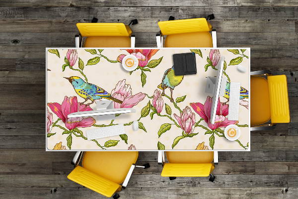 Full desk mat Flowers and Birds