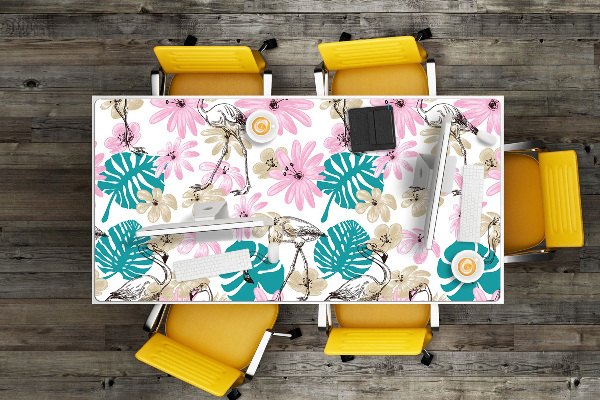 Full desk pad painted flamingos
