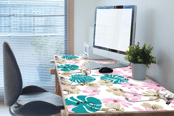 Full desk pad painted flamingos