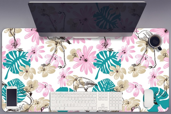 Full desk pad painted flamingos