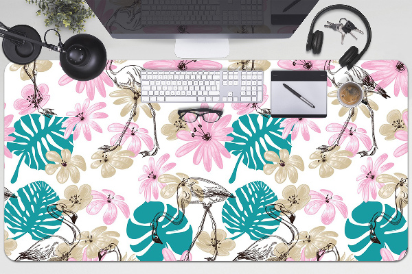 Full desk pad painted flamingos