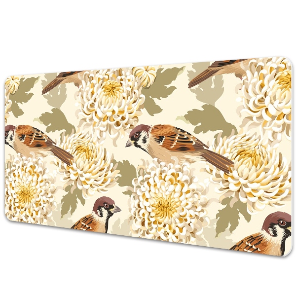 Large desk mat for children golden birds