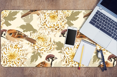 Large desk mat for children golden birds