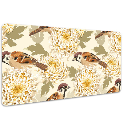 Large desk mat for children golden birds