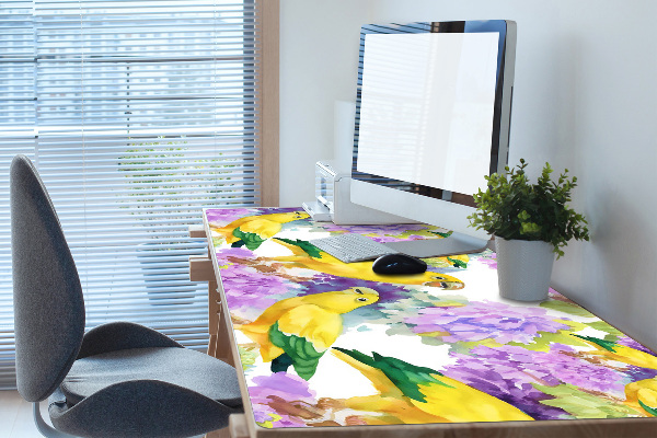Large desk pad PVC protector yellow parrot