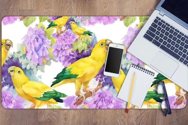 Large desk pad PVC protector yellow parrot
