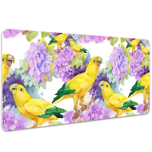 Large desk pad PVC protector yellow parrot