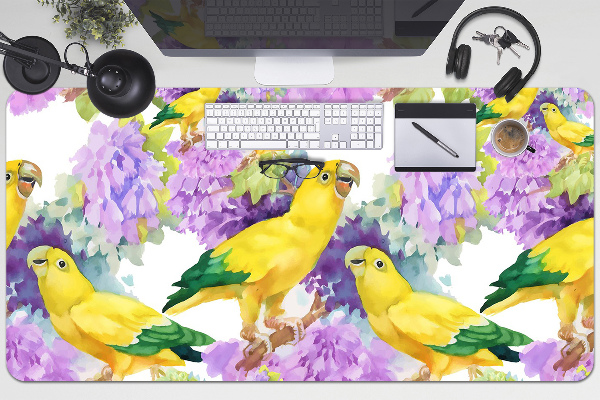 Large desk pad PVC protector yellow parrot