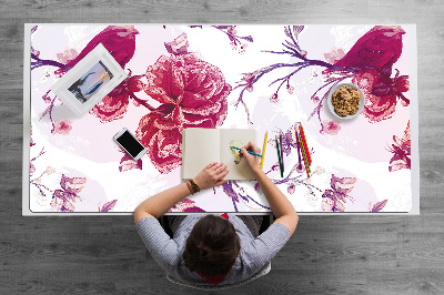 Desk pad purple birds