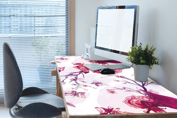 Desk pad purple birds