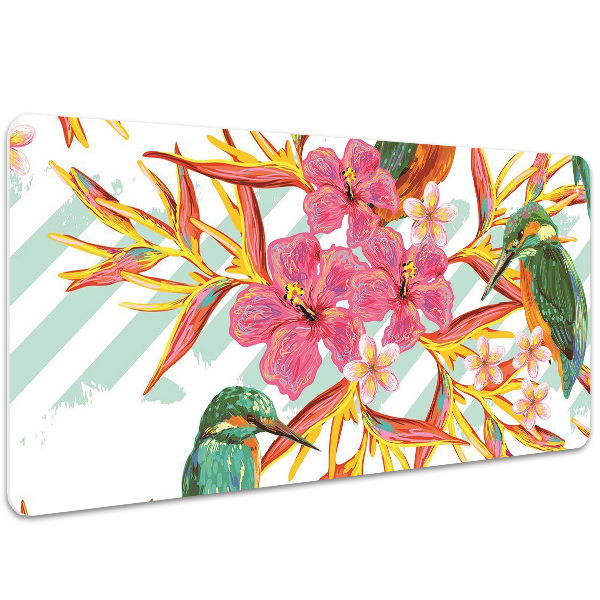 Large desk pad PVC protector summer birds