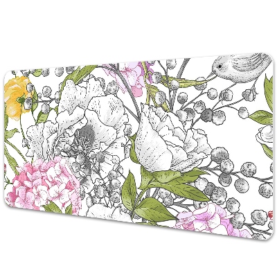 Large desk mat for children birds