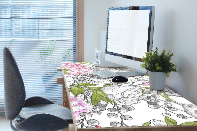 Large desk mat for children birds