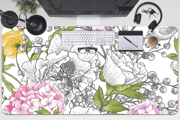 Large desk mat for children birds