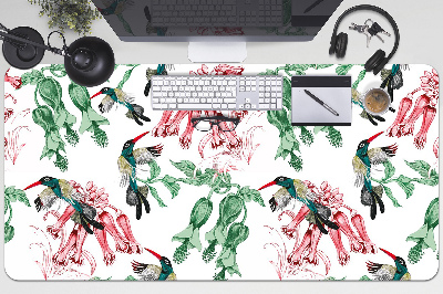 Large desk mat table protector Herbs and Birds