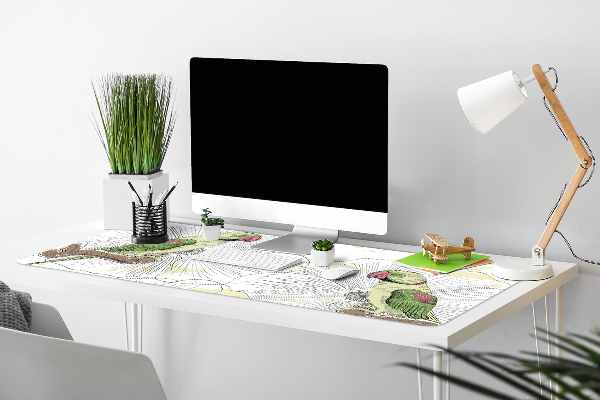 Full desk mat green parrots