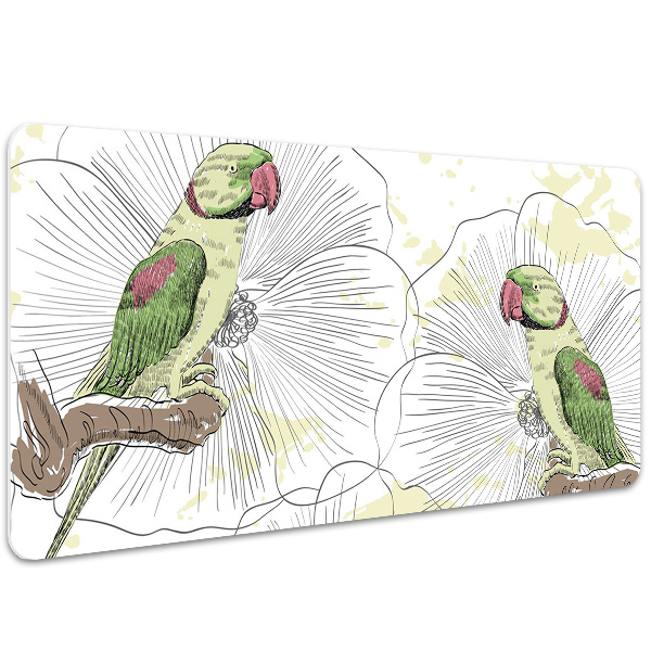 Full desk mat green parrots