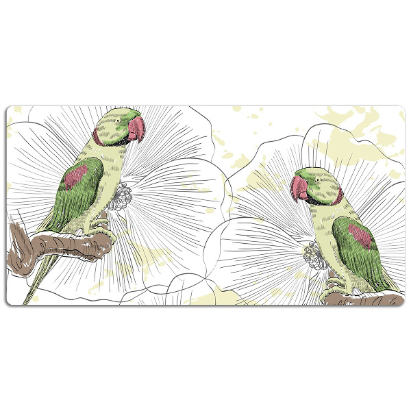 Full desk mat green parrots