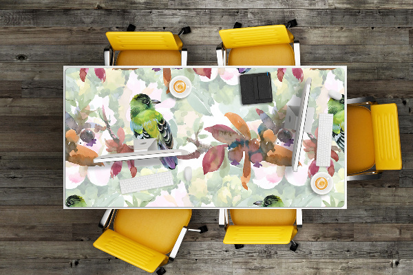 Full desk protector exotic birds