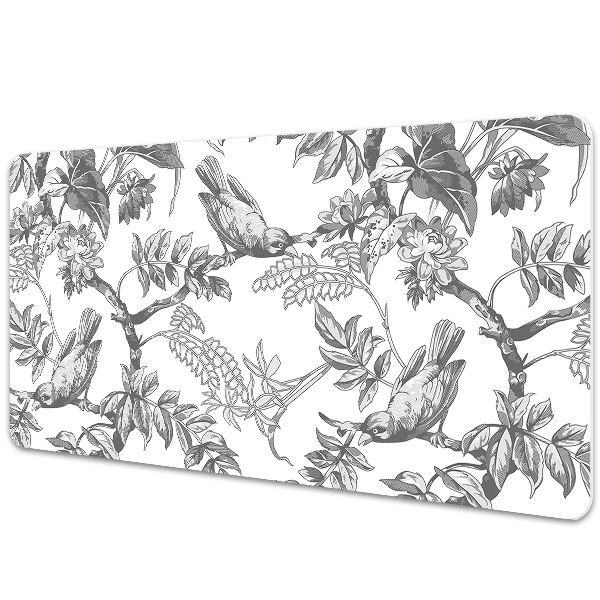 Large desk mat for children gray birds