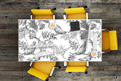 Large desk mat for children gray birds