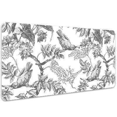 Large desk mat for children gray birds