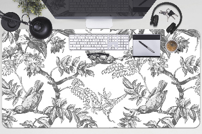 Large desk mat for children gray birds