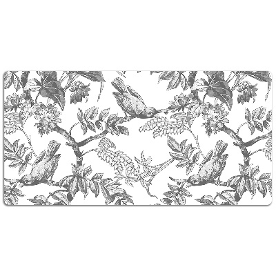 Large desk mat for children gray birds