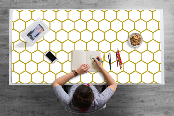 Large desk mat table protector Honeycomb
