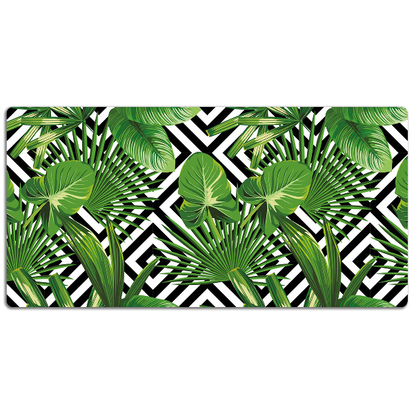 Desk mat geometric leaves