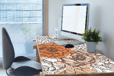 Full desk pad orange roses