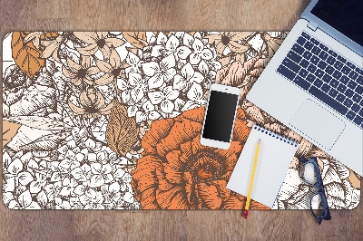 Full desk pad orange roses