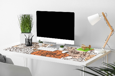 Full desk pad orange roses