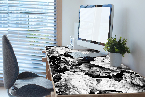 Large desk mat for children black roses