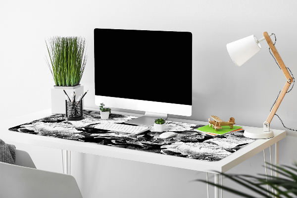 Large desk mat for children black roses