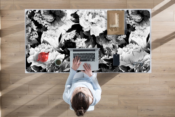 Large desk mat for children black roses
