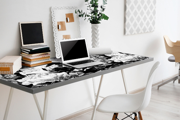 Large desk mat for children black roses