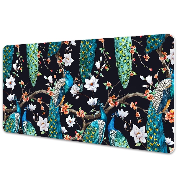 Large desk mat for children peacocks