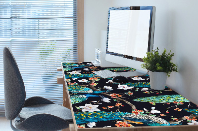 Large desk mat for children peacocks