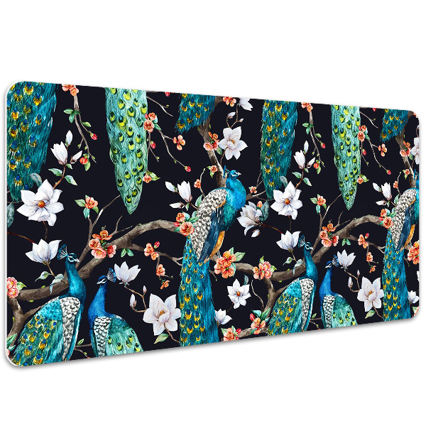 Large desk mat for children peacocks
