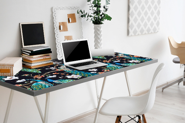 Large desk mat for children peacocks