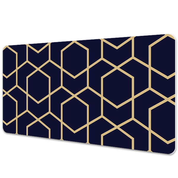 Large desk mat for children Gold pattern