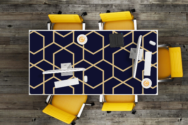 Large desk mat for children Gold pattern
