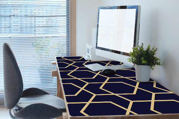 Large desk mat for children Gold pattern