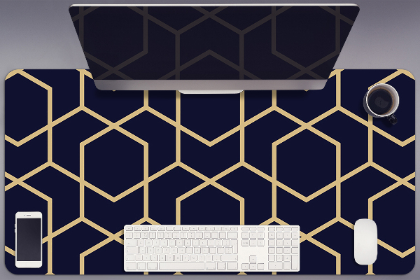 Large desk mat for children Gold pattern