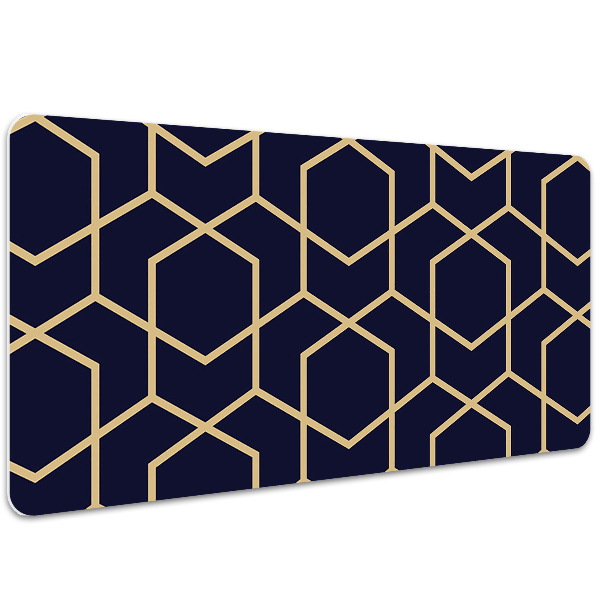 Large desk mat for children Gold pattern