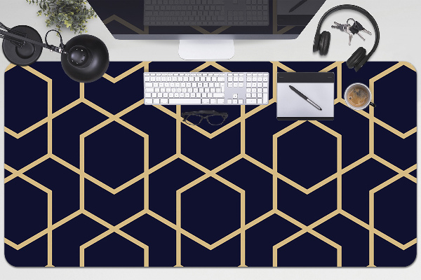 Large desk mat for children Gold pattern